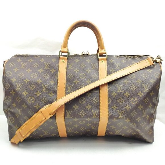 100% Authentic Louis Vuitton Keepall Bandouliere 50 Monogram Hand Bag #MN699 - Picture 1 of 9